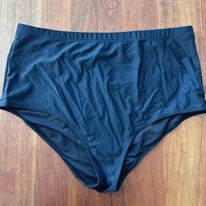 NWOT High-Waist Black Bikini Bottom, Size 2XL